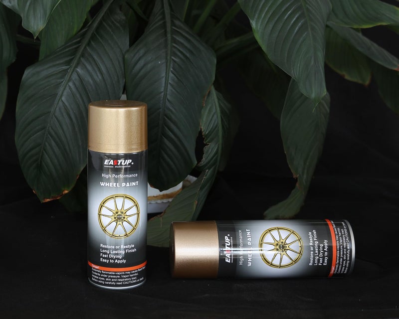 EASTUP Premium Flash Gold Metallic Acrylic Enamel Wheel Paint - Brilliant Finish, High Durability, Fade-resistant, Quick Drying Rim Coating Spray Paint. - Image 3